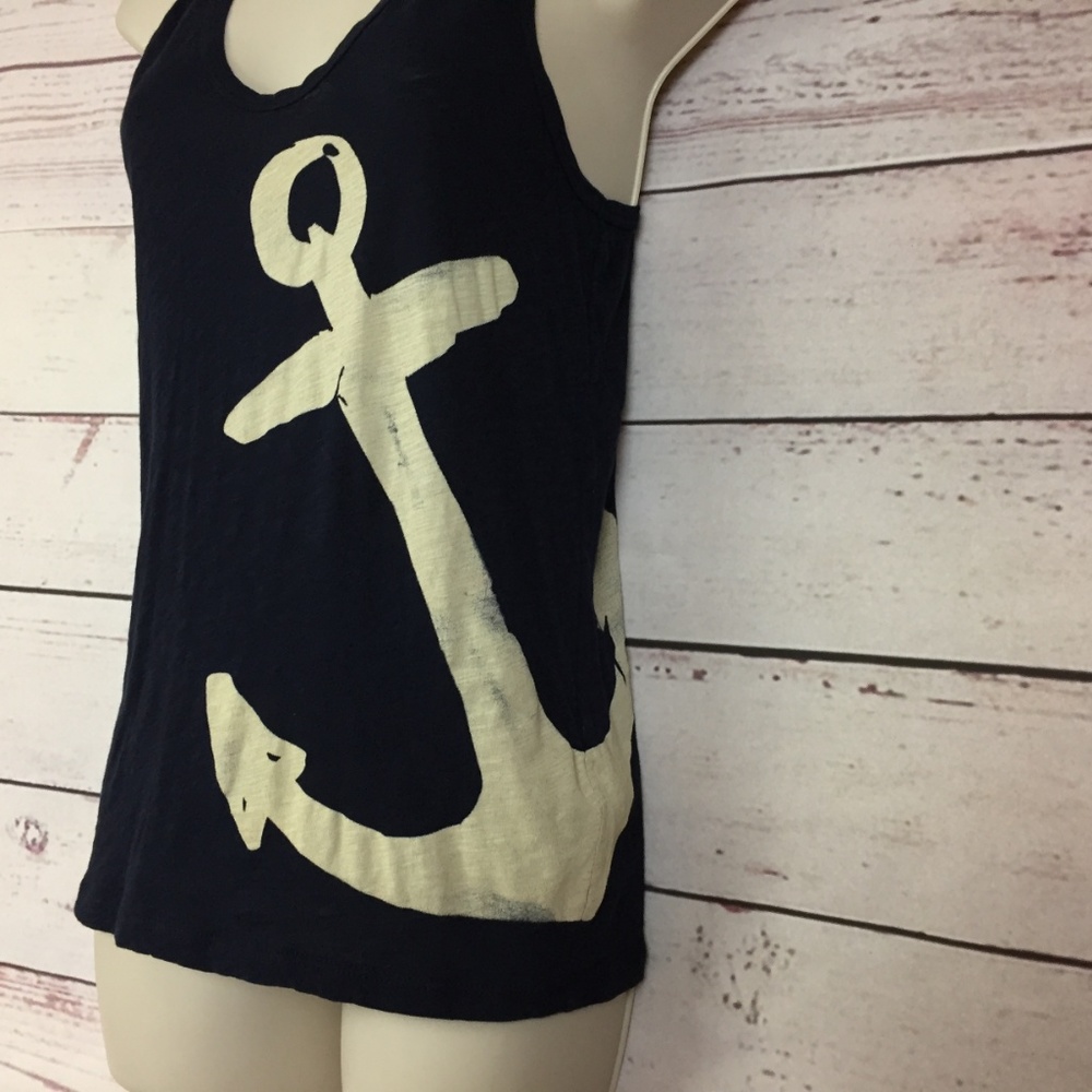 SOLD J Crew Tissue Tee Tank Top Anchor XS - Picture 5 of 8